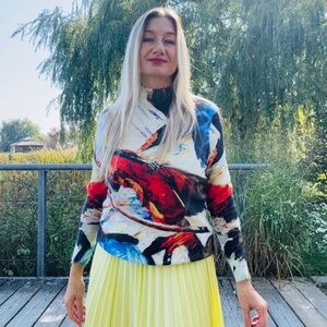 NEW colourful angora sweater FOR WOMAN with TAG